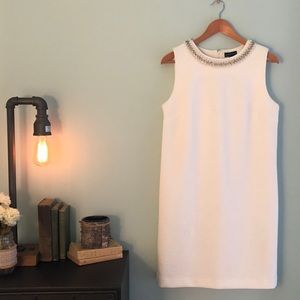 Adrianne Vittadini White Dress with Embellishment